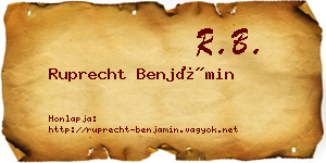 Ruprecht Benjámin névjegykártya